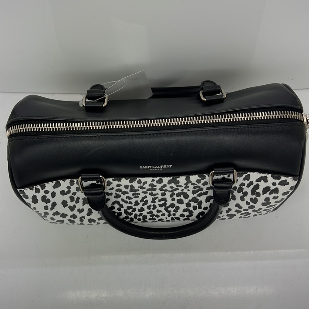 Saint Laurent Baby Duffle Crossbody with animal print Black and White 9”x4”x6” T - Picture 6 of 14